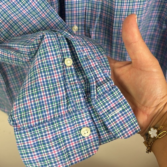 Ralph Lauren Classic Fit Multicolor Plaid Button Down Shirt in Pastel Colors L - Picture 4 of 9